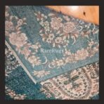 One of a kind vintage Turkish rug Isparta 9.8x7 handmade wool teal medallion rare color