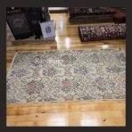 One of a kind vintage Turkish rug Isparta 6x3 handmade wool soft neutral floral design