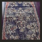Vintage Turkish runner rug Isparta 7x3 handmade wool blue design