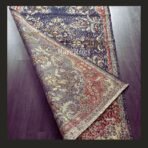 Vintage Turkish runner rug Isparta 7x3 handmade wool blue design