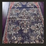 Vintage Turkish runner rug Isparta 7x3 handmade wool blue design