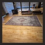 One of a kind vintage Turkish rug Isparta 8.8x5.4 handmade wool neutral floral design