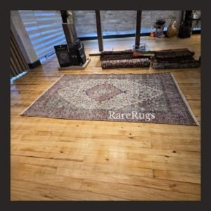 hali2b One of a kind vintage Turkish rug Isparta 8.8x5.4 handmade wool neutral floral design