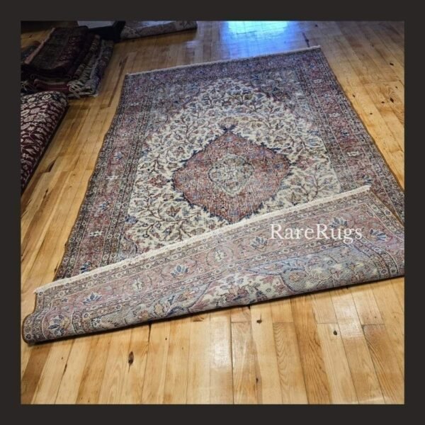 hali2f One of a kind vintage Turkish rug Isparta 8.8x5.4 handmade wool neutral floral design