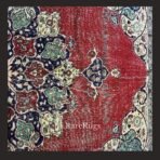 Vintage Turkish rug Isparta 9.3x6.8 handmade wool red medallion design