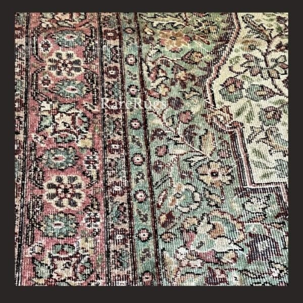 hali3d Vintage Turkish rug Isparta 11.2x7.5 handmade wool neutral medallion design