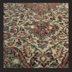 Vintage Turkish rug Isparta 11.2x7.5 handmade wool neutral medallion design