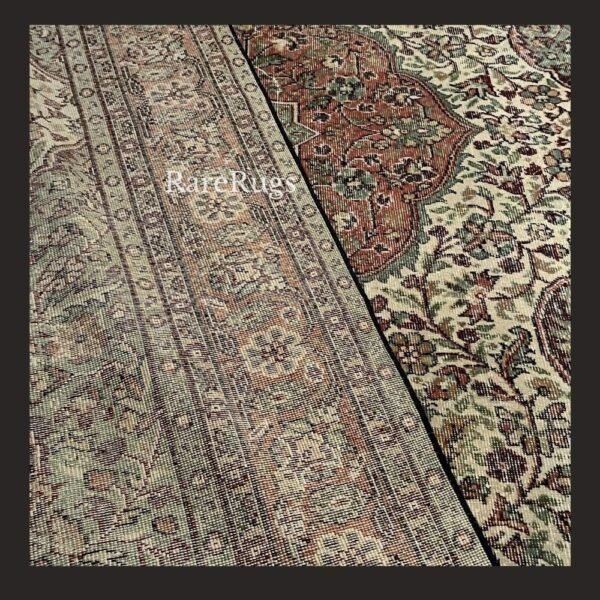 hali3f Vintage Turkish rug Isparta 11.2x7.5 handmade wool neutral medallion design