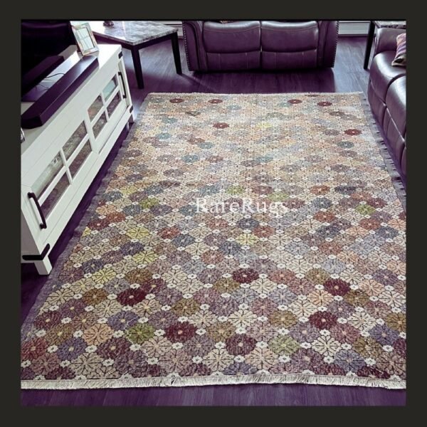 Vintage Turkish rug Isparta 10x7 handmade wool multicolor floral design