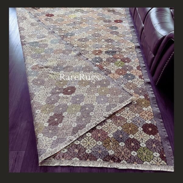 hali40c Vintage Turkish rug Isparta 10x7 handmade wool multicolor floral design