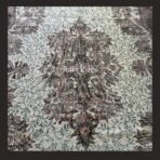 Vintage Turkish rug Isparta 9.4x6 handmade wool neutral floral design