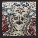 Vintage Turkish rug Isparta 9.8x7 handmade wool red medallion design