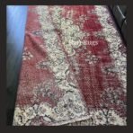 Vintage Turkish rug Isparta 9.8x7 handmade wool red medallion design