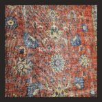 One of a kind vintage Turkish rug Isparta 10.2x6.6 handmade wool muted red all-over floral design