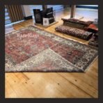 One of a kind vintage Turkish rug Isparta 10.2x6.6 handmade wool muted red all-over floral design