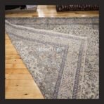 One of a kind vintage Turkish rug Isparta 10x6.7 handmade wool neutral floral design