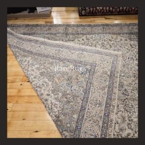 hali6b One of a kind vintage Turkish rug Isparta 10x6.7 handmade wool neutral floral design