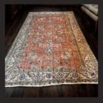 Vintage Turkish rug Isparta 12x7 handmade wool floral design