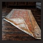 Vintage Turkish rug Isparta 12x7 handmade wool floral design