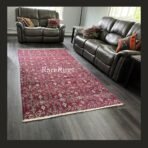 Vintage Turkish runner Isparta 9x5 faded red floral pattern