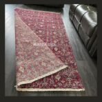 Vintage Turkish runner Isparta 9x5 faded red floral pattern