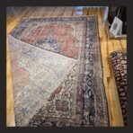 One of a kind vintage Turkish rug Isparta 9.3x7 handmade wool red medallion traditional design