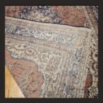 One of a kind vintage Turkish rug Isparta 9.3x7 handmade wool red medallion traditional design