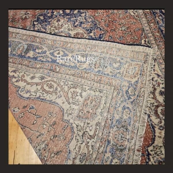 hali8e One of a kind vintage Turkish rug Isparta 9.3x7 handmade wool red medallion traditional design