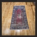 One of a kind vintage Turkish prayer rug Isparta 4.6x2.4 handmade wool traditional design