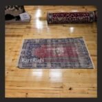 One of a kind vintage Turkish prayer rug Isparta 4.6x2.4 handmade wool traditional design