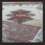 One of a kind vintage Turkish rug Isparta 9.1x5.7 handmade wool medallion motif beige red