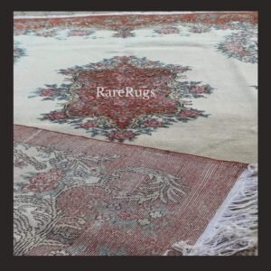 haliAb One of a kind vintage Turkish rug Isparta 9.1x5.7 handmade wool medallion motif beige red