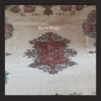 One of a kind vintage Turkish rug Isparta 9.1x5.7 handmade wool medallion motif beige red