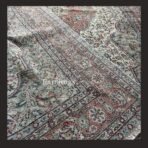 One of a kind vintage Turkish rug Isparta 11x7 handmade wool soft neutral floral medallion design