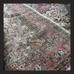 One of a kind vintage Turkish rug Isparta 9x6 handmade wool soft neutral floral medallion design