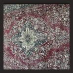 One of a kind vintage Turkish rug Isparta 10.7x6.6 handmade wool soft red floral medallion design