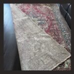 One of a kind vintage Turkish rug Isparta 10.7x6.6 handmade wool soft red floral medallion design