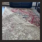 One of a kind vintage Turkish rug Isparta 10.7x6.6 handmade wool soft red floral medallion design