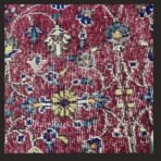 One of a kind vintage Turkish runner rug Isparta 12.5x4.8 handmade wool red floral design