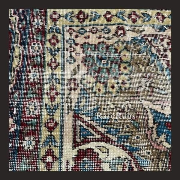 haliG2h One of a kind vintage Turkish rug Isparta 11.3x6.3 handmade wool red medallion floral design