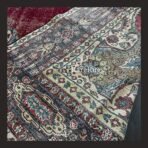 One of a kind vintage Turkish rug Isparta 11.3x6.3 handmade wool red medallion floral design