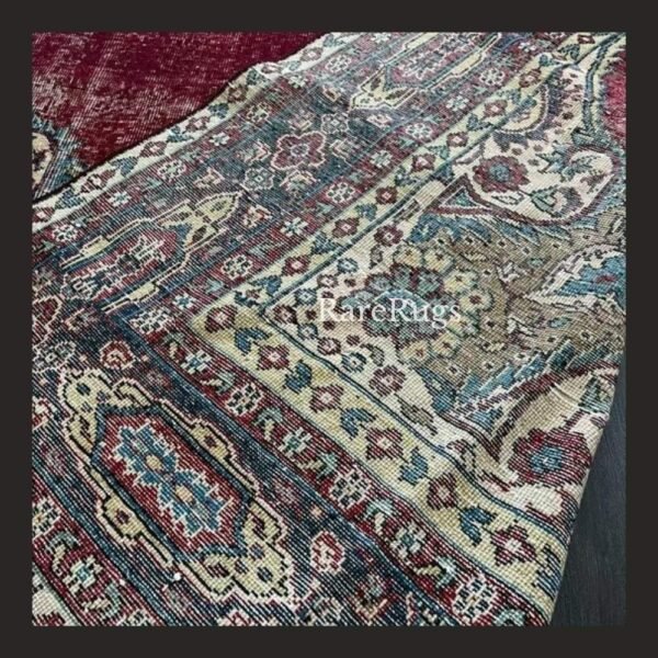 haliG2i One of a kind vintage Turkish rug Isparta 11.3x6.3 handmade wool red medallion floral design