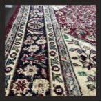 One of a kind vintage Turkish rug Isparta 9x6 handmade wool red medallion floral design