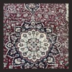 One of a kind vintage Turkish rug Isparta 9x6 handmade wool red medallion floral design