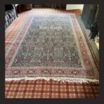 Vintage Turkish Hereke rug 12x7 handmade wool intricate floral design