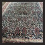 Vintage Turkish Hereke rug 12x7 handmade wool intricate floral design