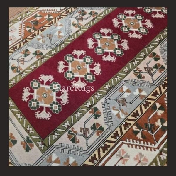 haliMilase One of a kind vintage Turkish rug Mugla Milas 7.8x5.7 handmade wool geometric tribal design