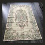 Vintage Turkish rug Isparta 7x4 handmade wool