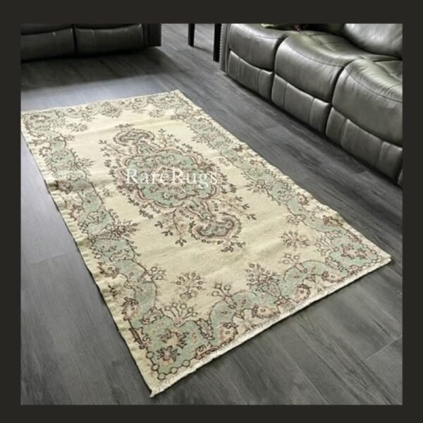 #NO1Dr2g Vintage Turkish rug Isparta 7x4 handmade wool