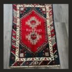 Vintage Turkish red runner 4x2 handmade wool Anatolian design